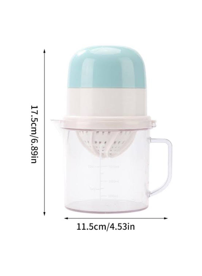 Manual citrus juicer, green and white, 400ml capacity, with a transparent measuring cup, 17.5 x 11.5 cm - Image 3