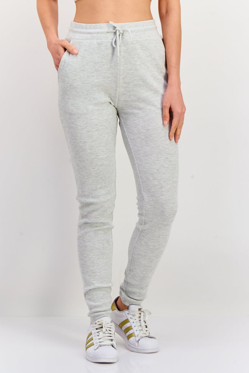 KANGOL Women Regular Fit Drawstring Solid Jogger Pants, Grey - Image 1