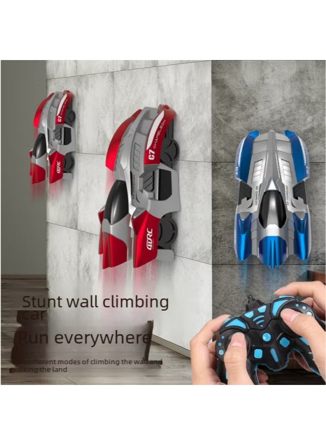 Remote Control Stunt Car Light-chasing Wall-climbing Car Infrared Induction Racing Watch Remote Control Car Children's Toy Car-Color:Remote Control Climbing Car Blue - Image 3