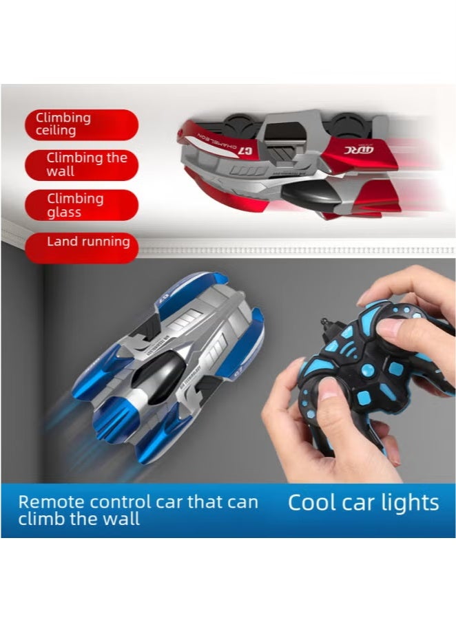 Remote Control Stunt Car Light-chasing Wall-climbing Car Infrared Induction Racing Watch Remote Control Car Children's Toy Car-Color:Remote Control Climbing Car Blue - Image 4