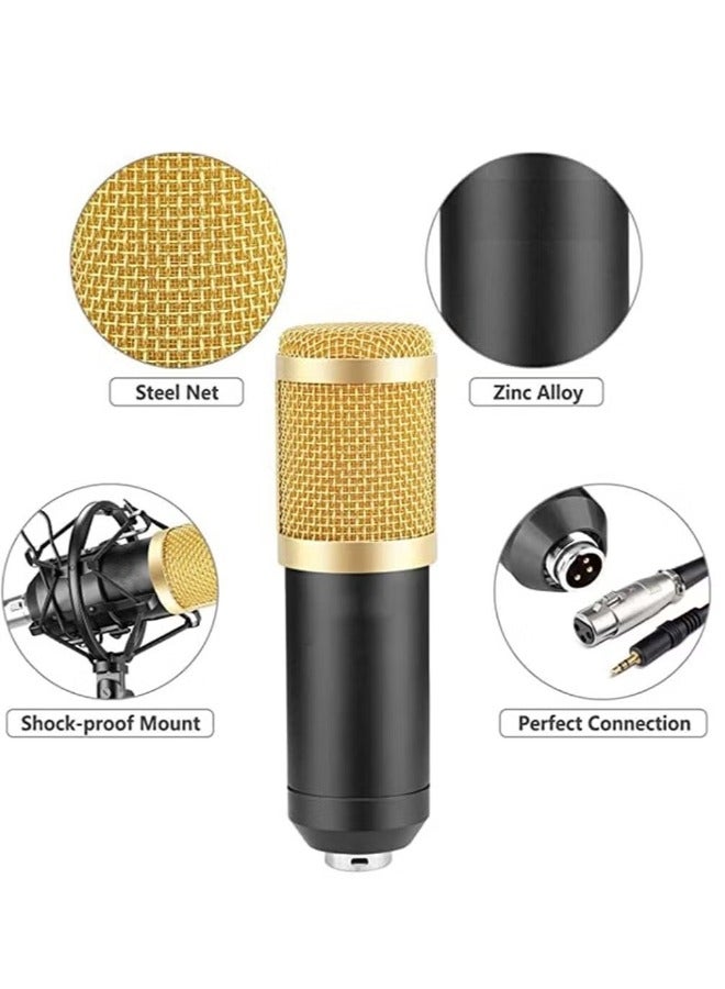 V8 Sound Card With Bm-800 Condenser Microphone Mic Kit with Live Sound Card, Adjustable Mic Suspension Scissor Arm, Metal Shock Mount and Double-Layer - Image 5
