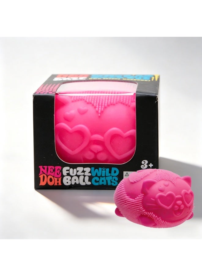 Needoh NEE DOH Fuzz Ball Wild Cats Squishy Stress Ball - Cute Cat Fidget Toy for Kids & Adults, Soft Squeeze Stress Relief Ball - Image 1