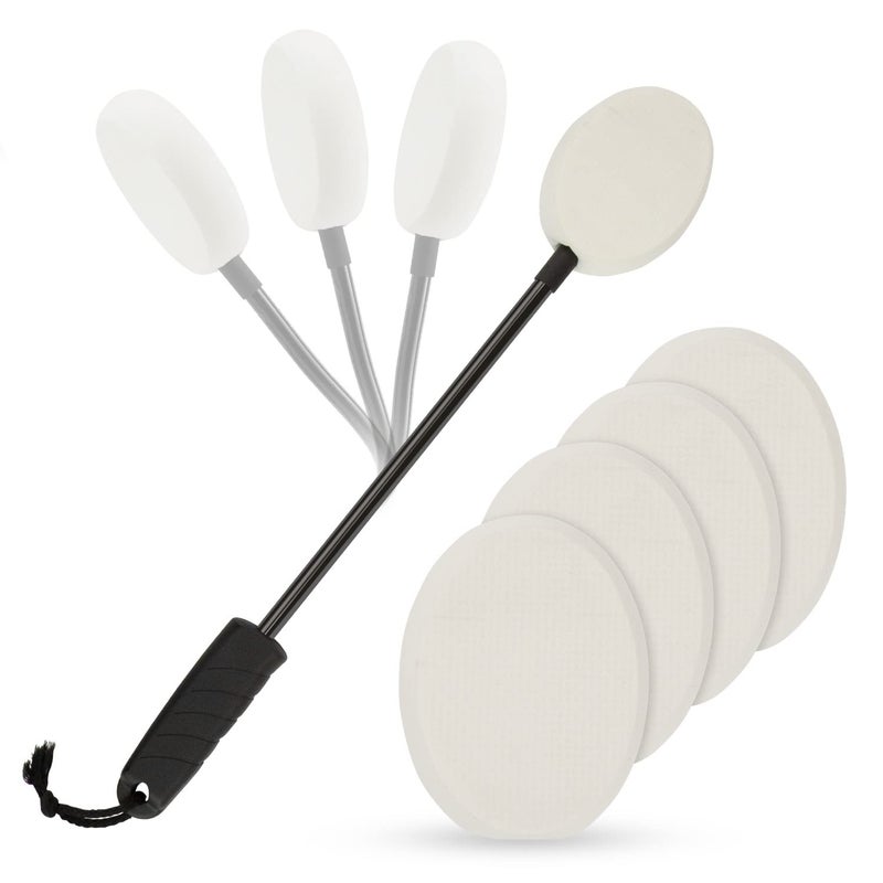 VIVE Vive Bendable Lotion Applicator for Your Back Easily Apply Sunscreen Self Tanner Moisturizer Cream to Feet Back Body Long Handled Shower Wand Brush for Women Men Reusable Washable