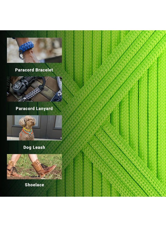 WEREWOLVES Paracord Rope, 7 Strand Type III Parachute Cord 4mm 100ft / 200ft for Crafting, DIY Projects, Survival Bracelets (Neon Green, 100 ft) - Image 3