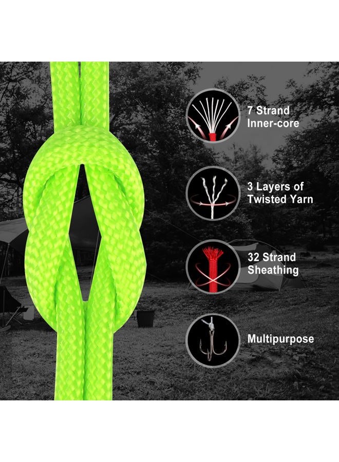 WEREWOLVES Paracord Rope, 7 Strand Type III Parachute Cord 4mm 100ft / 200ft for Crafting, DIY Projects, Survival Bracelets (Neon Green, 100 ft) - Image 2