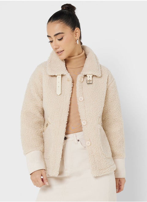 Button Down Borg Jacket