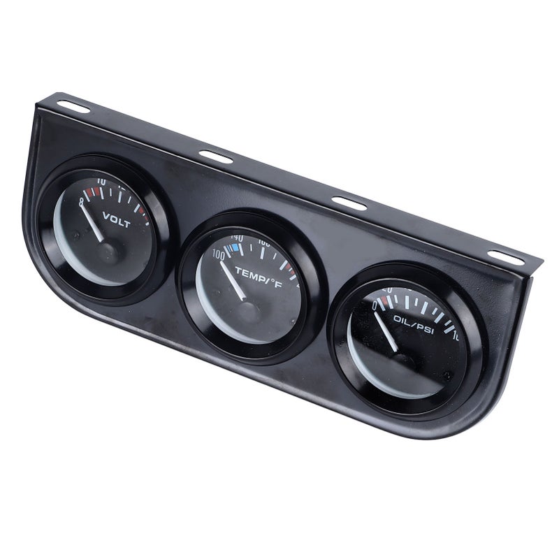3 in 1 Car Triple Gauge Kit Multifunctional Mechanical Voltmeter Water Temperature Oil Pressure Meter for DC12V Cars - Image 3
