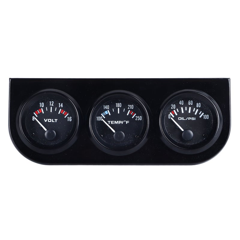 3 in 1 Car Triple Gauge Kit Multifunctional Mechanical Voltmeter Water Temperature Oil Pressure Meter for DC12V Cars - Image 2
