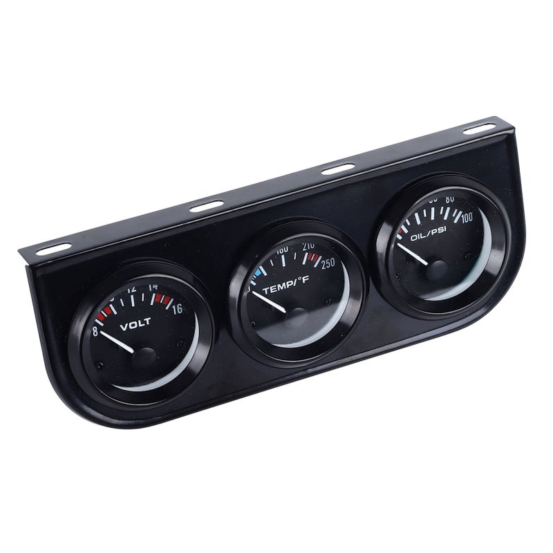 3 in 1 Car Triple Gauge Kit Multifunctional Mechanical Voltmeter Water Temperature Oil Pressure Meter for DC12V Cars - Image 4