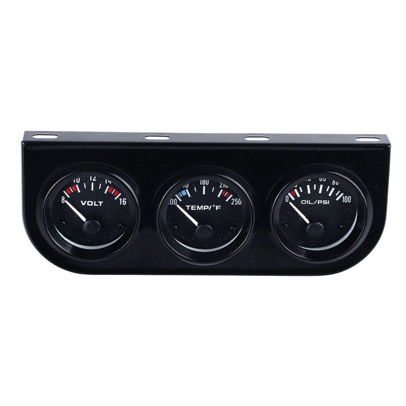 3 in 1 Car Triple Gauge Kit Multifunctional Mechanical Voltmeter Water Temperature Oil Pressure Meter for DC12V Cars - Image 5