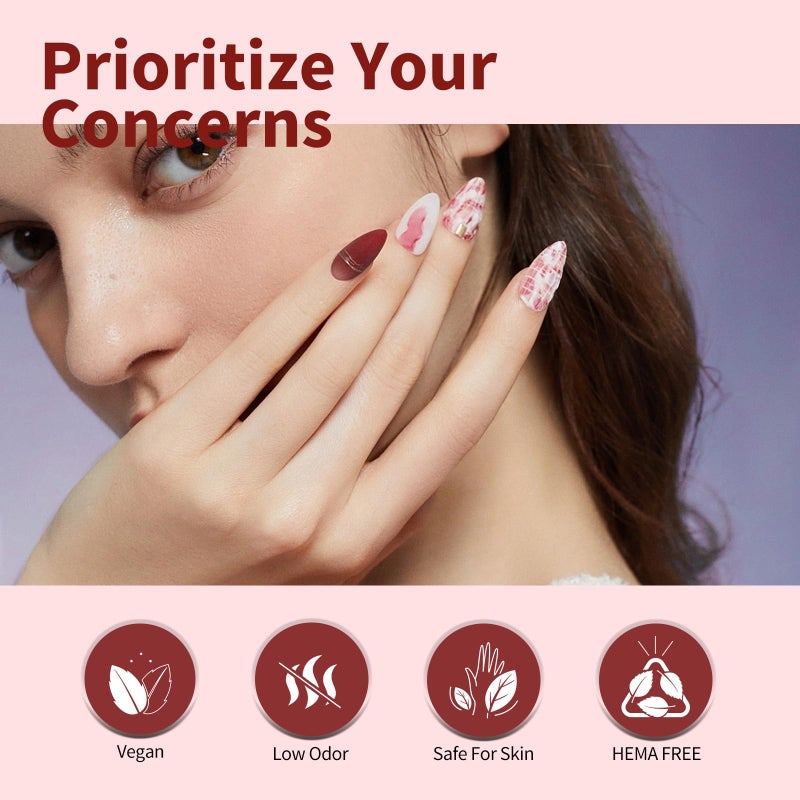 CANNI 6Pcs 9ml Hema-Free Red Gel Nail Polish Set- Dark Red Burgundy Glitter Gel Polish Kit DIY at Home Salon Christmas New Year's Gifts for Girls - Image 3