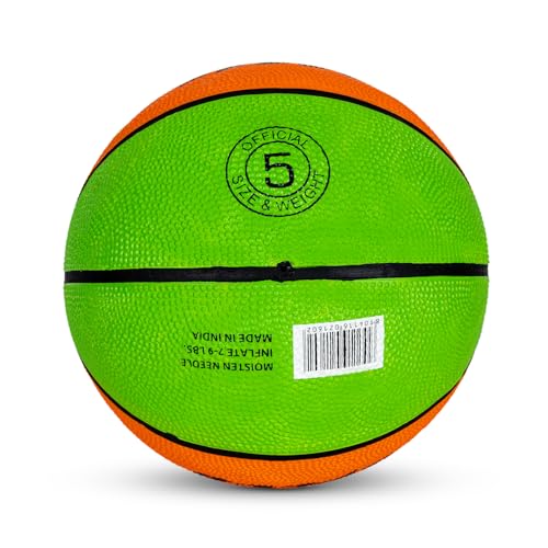 Vector X 8 Panel Speed Rubber Moulded Indoor/Outdoor Basketball with Butyl Bladder, Green-Orange, Size: 3 (Suitable for Practice/Match/Training) + Free Air Needle - Image 4