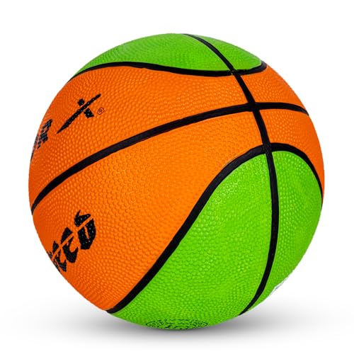 Vector X 8 Panel Speed Rubber Moulded Indoor/Outdoor Basketball with Butyl Bladder, Green-Orange, Size: 3 (Suitable for Practice/Match/Training) + Free Air Needle - Image 5