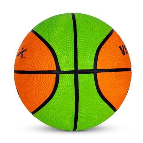 Vector X 8 Panel Speed Rubber Moulded Indoor/Outdoor Basketball with Butyl Bladder, Green-Orange, Size: 3 (Suitable for Practice/Match/Training) + Free Air Needle - Image 3