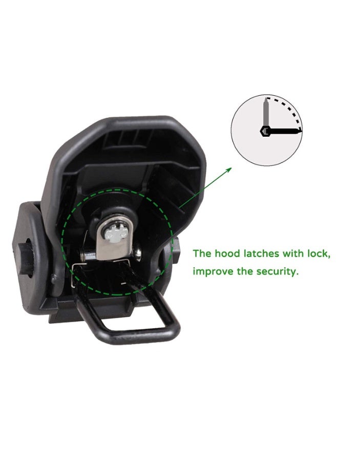KISSUN Car Anti-theft Hood Latches Catch for 2018 2019 2020 2021 2022 2023 2024 Jeep Wrangler JL JLU 4XE Rubicon Sahara Sport Gladiator JT with Lock Keys - Image 5