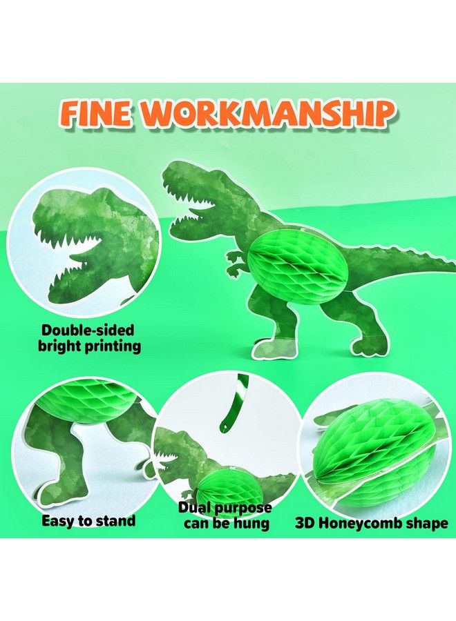 Wernnsai Watercolor Dinosaur Party Centerpieces 8 Pcs Dinosaur Party Table Decoration For Kids Boys Dino Themed Birthday Table Topper 3D Trex Volcano Honeycomb Centerpieces - Image 5