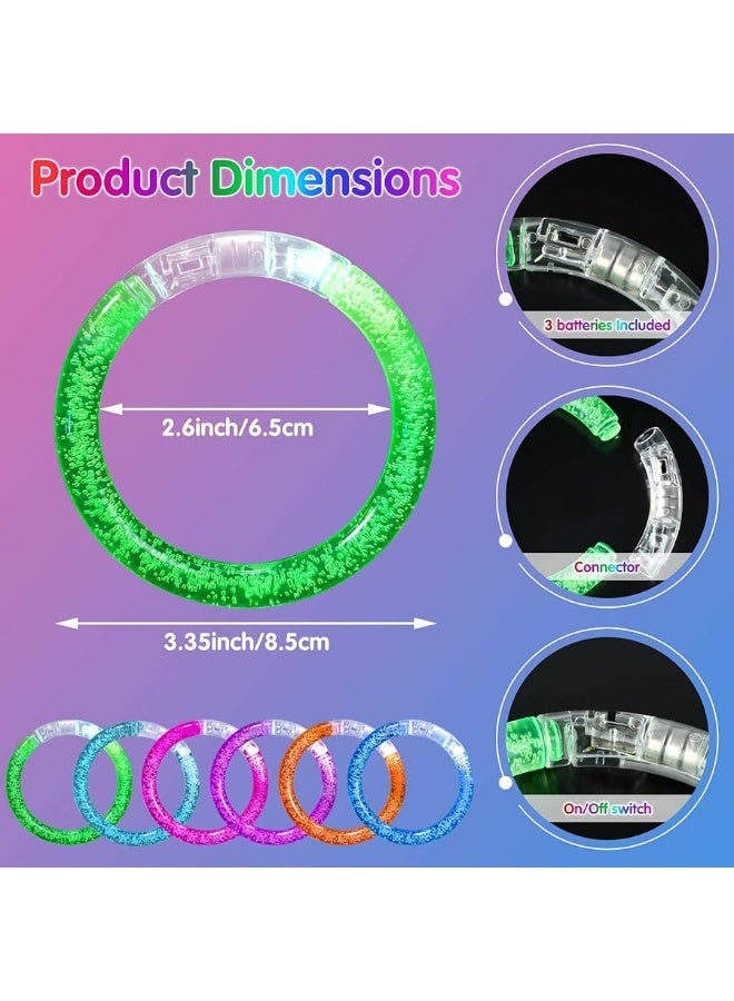 Junkin 100 Pieces Glow Sticks Bracelets Glow in The Dark Bracelets 6 Color LED Bracelets Flashing Light Up Bracelet Set Neon Party Supplies for Light Up Rave Concert Birthday Carnival Party Favors - Image 2