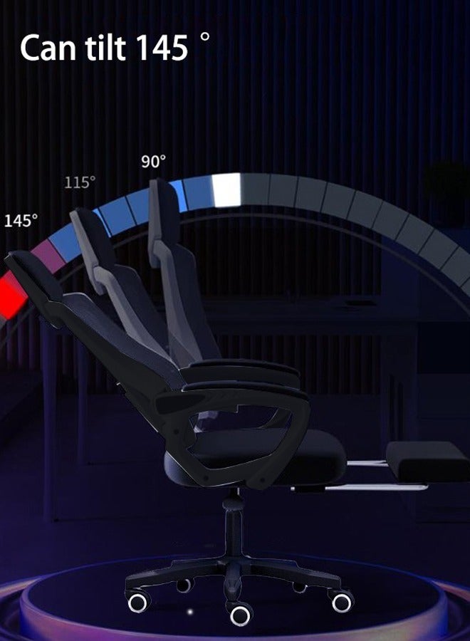 ويمارت كرسي ألعاب، كرسي كمبيوتر قابل للتعديل، كرسي مكتب مع مسند ظهر عالي شبكي، تصميم مريح، دعم قطني، مساند للذراعين مريحة، مسند للرأس، - Image 3