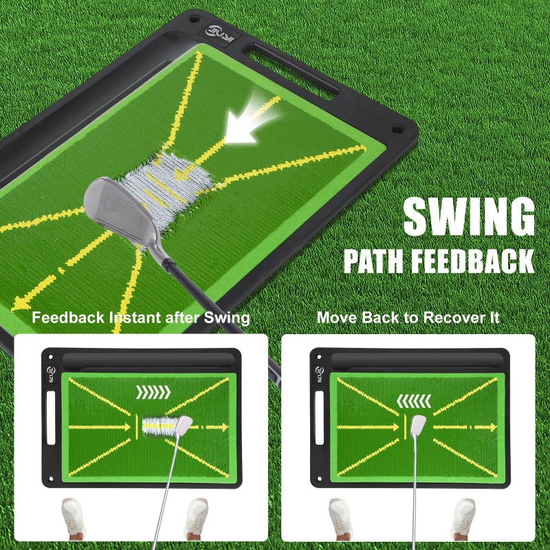 JIUYIBC Golf Mat Pro Premium Swing Training Mat for Analyzing Swing Path and Ball Impact, Replaceable Golf Practice Mats for Indoor Outdoor Hitting Training, Gifts for Men - Image 2