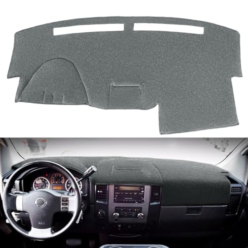 Yiz Dashboard Cover Dash Cover Mat Pad Carpet Custom Fit for Nissan Titan Armada Without Sensor w/o Navigation(Dark Gray) Y30 - Image 1