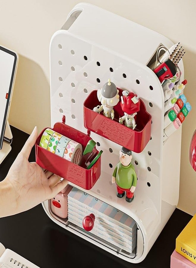 Bayleef Desktop Hole Board Storage Box Desk Stationery Finishing Artifact Storage Rack Penholder Office Study Table Storage Rack space saving - Image 3