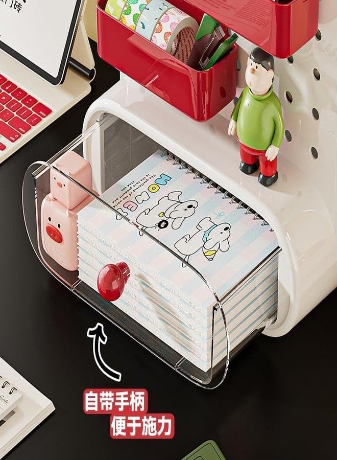 Bayleef Desktop Hole Board Storage Box Desk Stationery Finishing Artifact Storage Rack Penholder Office Study Table Storage Rack space saving - Image 4