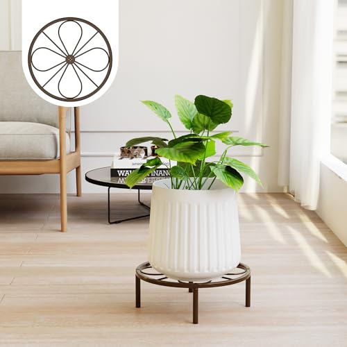 Chinpakden Brown Plant Stand Plant Holder - 10.24'' Short Plant Riser for Garden Courtyard, Heavy Duty Flower Stand for Multiple Plant Indoor or Outdoor. - Image 1