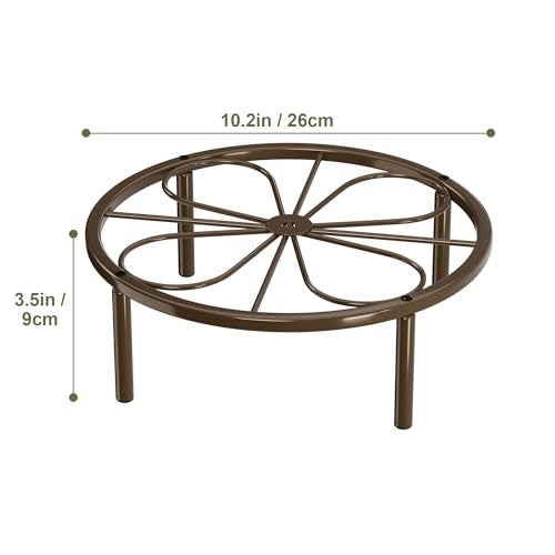 Chinpakden Brown Plant Stand Plant Holder - 10.24'' Short Plant Riser for Garden Courtyard, Heavy Duty Flower Stand for Multiple Plant Indoor or Outdoor. - Image 5
