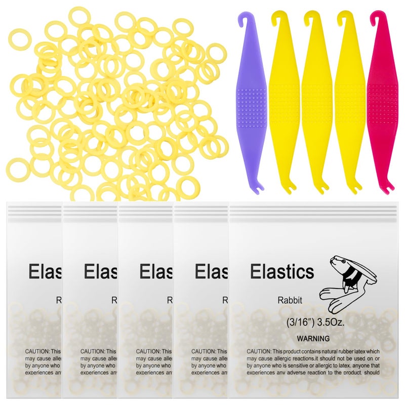 500 Pcs Orthodontic Elastic Rubber Bands 35 Ounces Heavy Dental Rubber Traction Bands Free Elastic Placer for Braces 316Rabbit
