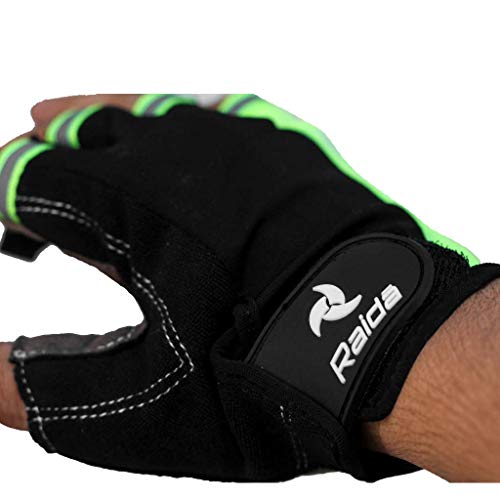 Raida Multi-Purpose Cycling & Gym Gloves | Palm Protection | Vegan-Friendly | Thumb Sweat Wiper | Lightweight & Breathable | Ideal for Workouts, Fitness & Outdoor Rides (Hi-Viz, XL) - Image 4