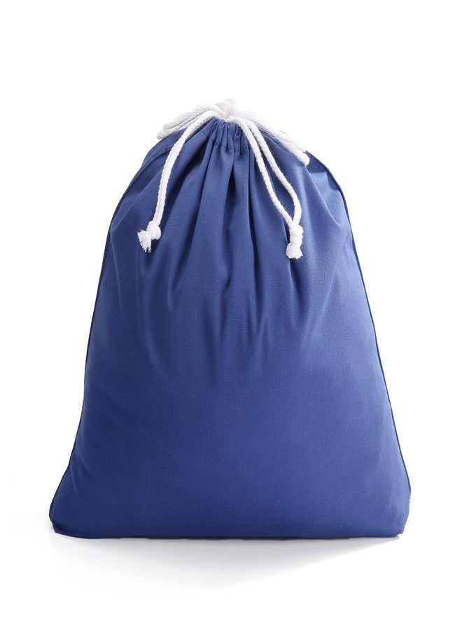 Augbunny 100% Cotton Canvas Travel Laundry Bag, 2-Pack (Small, Navy) - Image 2