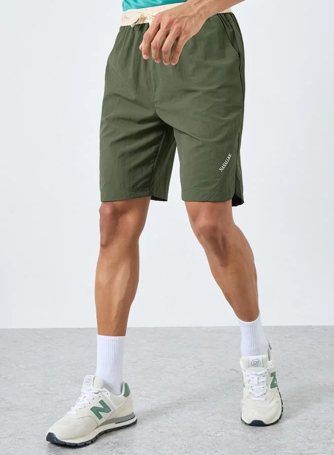 Styli Men Green Regular Fit Athleisure Shorts