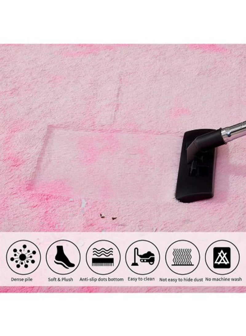 مونوج سجادة ناعمة للغاية من القطيفة المصبوغة بالربط، سجادة ناعمة كثيفة غير قابلة للانزلاق لغرفة النوم وغرفة المعيشة - Image 2
