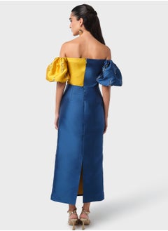 Threadz by Ajooni Off Shoulder Embellished Dress  - Image 2