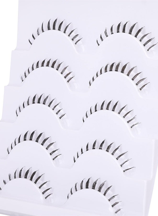 zanlufly False Eyelashes Bottom Lashes Wispy Natural Mink Lashes Clear Band DIY Lashes Reusable Soft Handmade Lashes Pack - Image 5