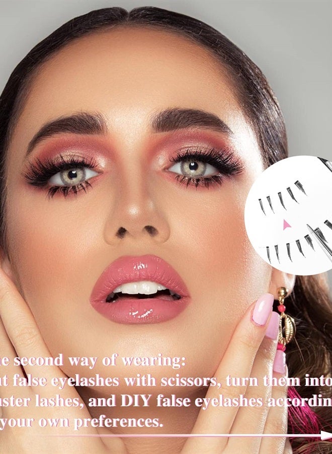 zanlufly False Eyelashes Bottom Lashes Wispy Natural Mink Lashes Clear Band DIY Lashes Reusable Soft Handmade Lashes Pack - Image 3