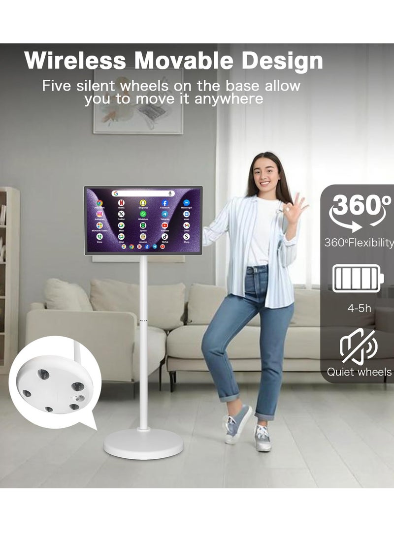 OTTAL New Model 24 Inch Rolling Smart TV with 1080P Touch Screen | Android 13 OS | MTK 8-core CPU | 6G+128G Storage | Built-in 13MP Camera | Remote Voice Control | Full Rotation Portable TV on Wheels，Stand by Me - Image 4