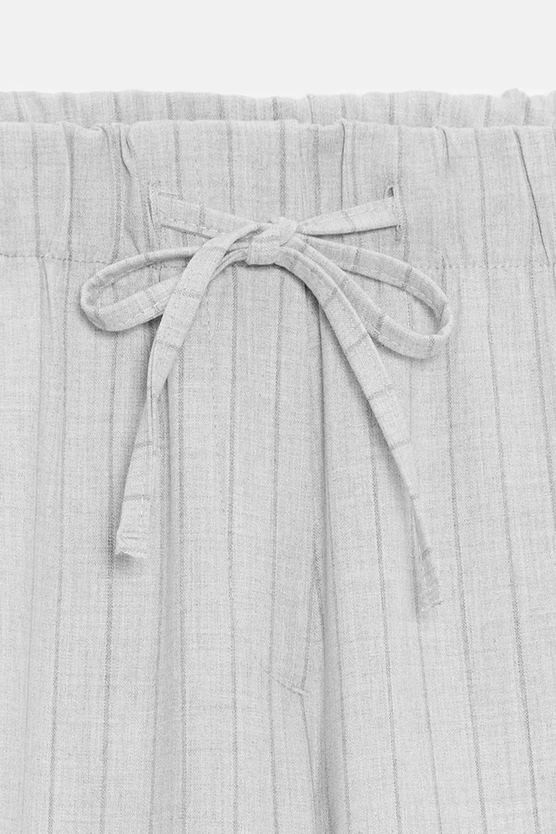 Dilvin Light Grey DILVIN Striped Wide-leg Palazzo Trousers for Women | Best Price UAE
