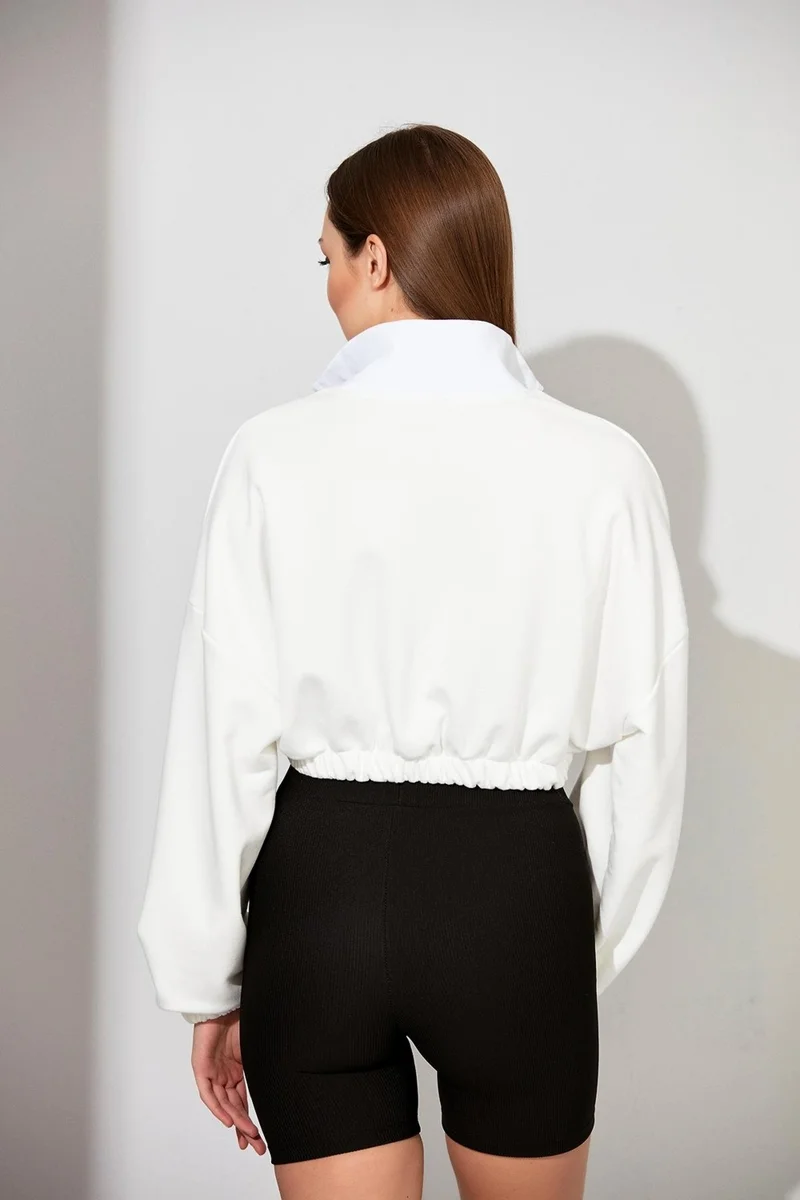 الكسندر جاردي Alexandergardı Zippered Crop Sweatshirt (B22-11000)