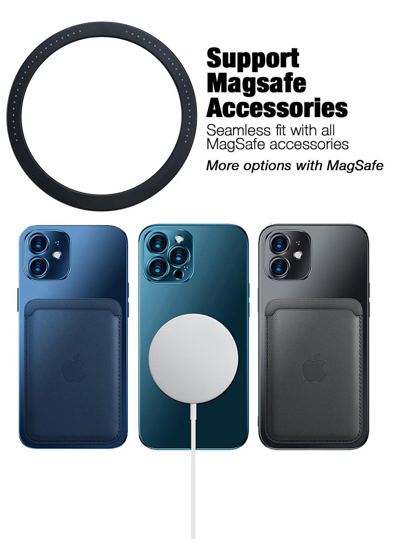SIGood Universal Metal Ring Sticker for Magnetic Charger Compatible with iPhone/Samsung/Android All Cellphones, Magnetic Mount/Phone Holder Conversion Accessories, 4Pcs, Black - Image 4