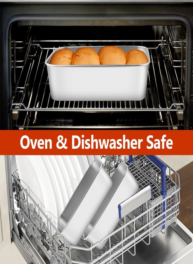 Enjamyo 8 Pack Loaf Bread Pans, 9 x 6 Inch Stainless Steel Loaf Pans, Baking Bread Pans for Meatloaf, Banana, Brownies, Lasagnas, Oven Dishwasher Safe(Silver) - Image 3
