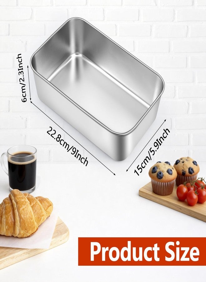 Enjamyo 8 Pack Loaf Bread Pans, 9 x 6 Inch Stainless Steel Loaf Pans, Baking Bread Pans for Meatloaf, Banana, Brownies, Lasagnas, Oven Dishwasher Safe(Silver) - Image 2