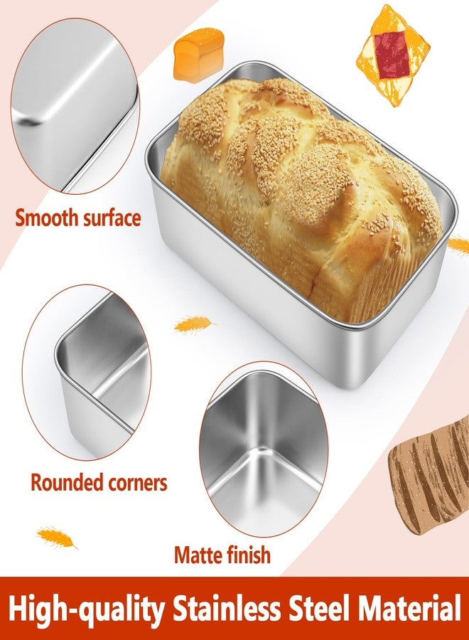 Enjamyo 8 Pack Loaf Bread Pans, 9 x 6 Inch Stainless Steel Loaf Pans, Baking Bread Pans for Meatloaf, Banana, Brownies, Lasagnas, Oven Dishwasher Safe(Silver) - Image 4