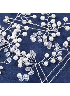 Snowie Soft 5Pcs Bridal Hair Accessories Set Hair Pins For Women Pearl Metal Wedding Hair Vine Crystal Beaded Hair Piece For Bride Bridesmaids Anniversary  - Image 3