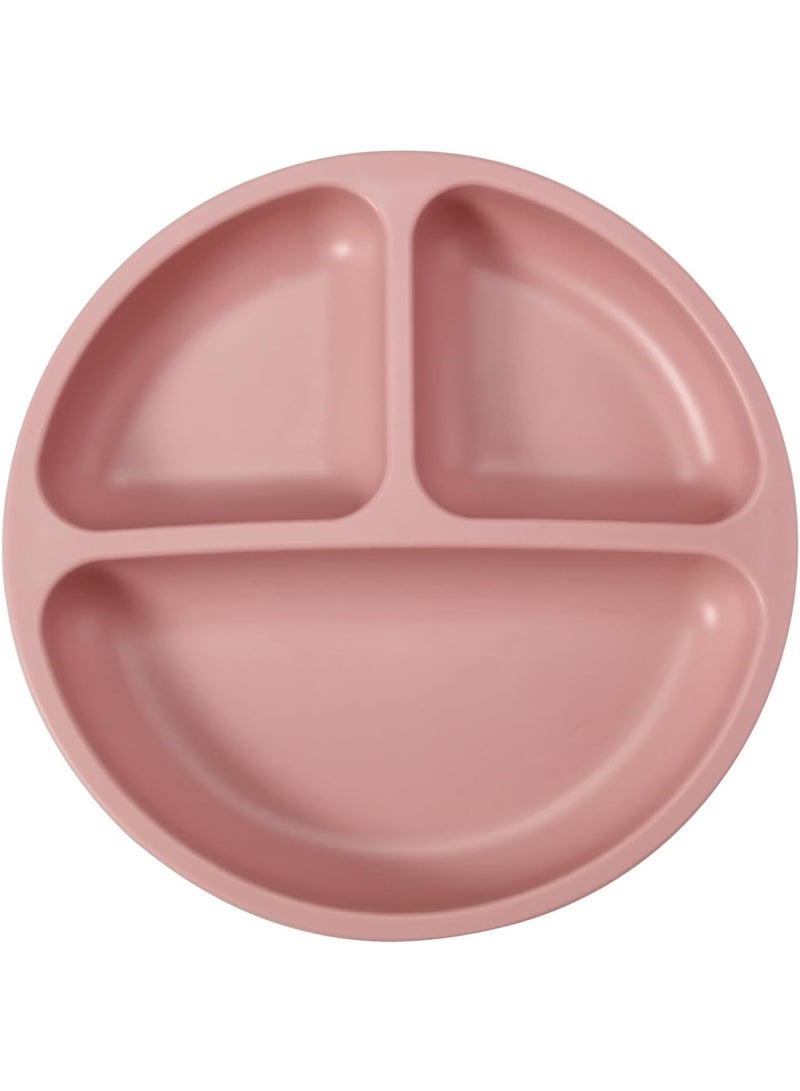 3 Pack Toddler Plates, Silicone Divided Suction Plate for Babies, BPA-Free 100% Food-Grade Silicone Unbreakable Baby Plate (Pink/Linen/Light Pink) - Image 3