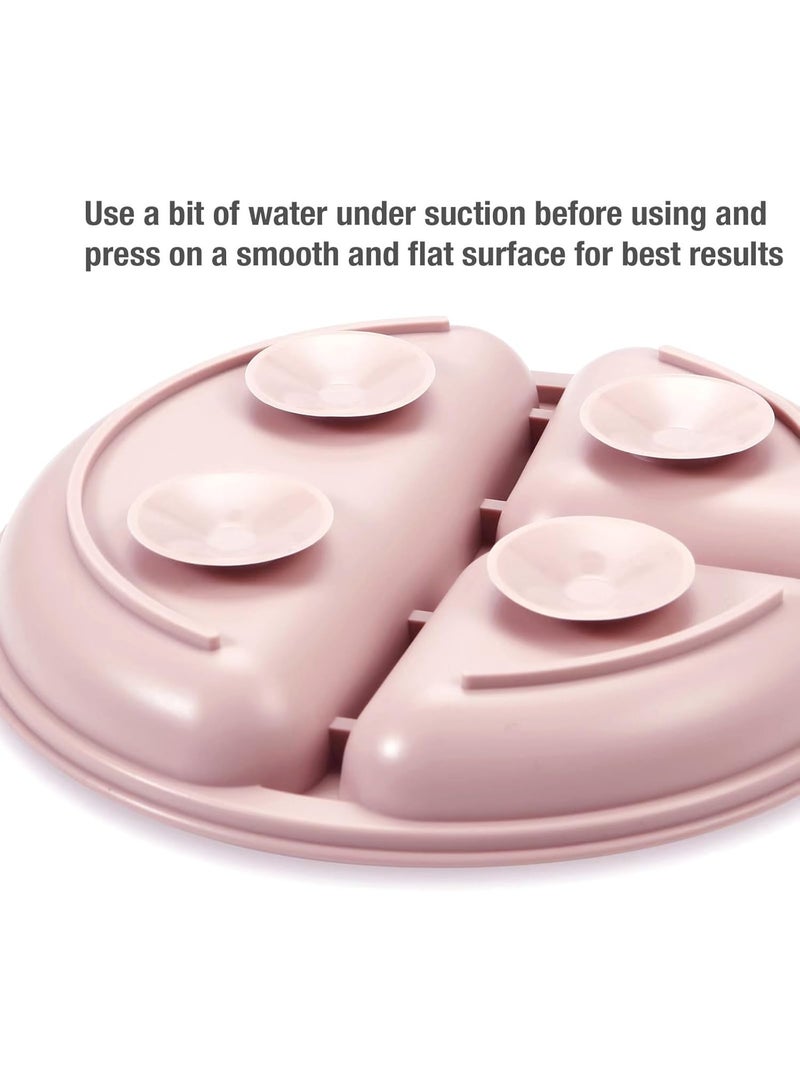 3 Pack Toddler Plates, Silicone Divided Suction Plate for Babies, BPA-Free 100% Food-Grade Silicone Unbreakable Baby Plate (Pink/Linen/Light Pink) - Image 4