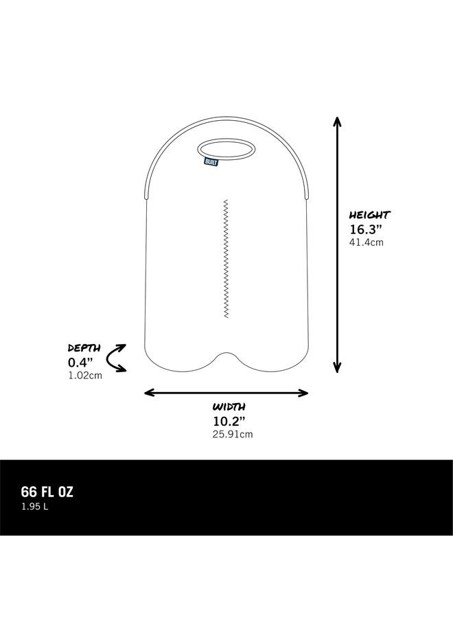 BUILT 2B-BLK 2-Bottle Stain Resistant Neoprene Wine/Water Bottle Carry Tote, Black - Image 3