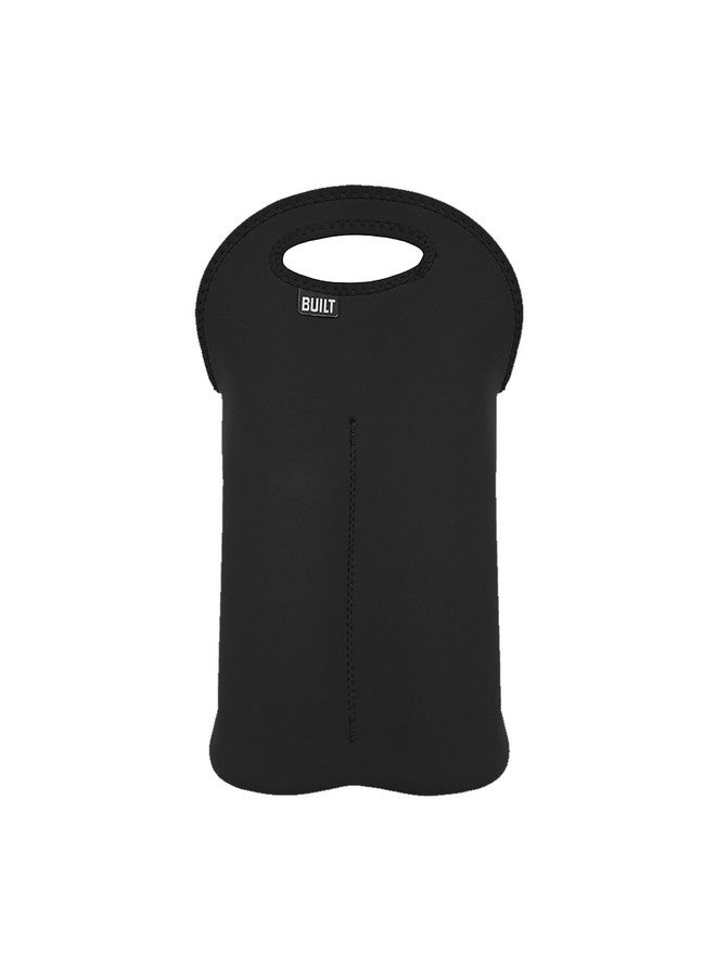 BUILT 2B-BLK 2-Bottle Stain Resistant Neoprene Wine/Water Bottle Carry Tote, Black - Image 1