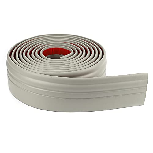 COUKIU Flexible Wall Base Moulding Trim, Peel and Stick Rubber Baseboard Molding, 4 Inch x 16.4 Feet Self-Adhesive Vinyl Wall Base Cove Base (Grey) - Image 1