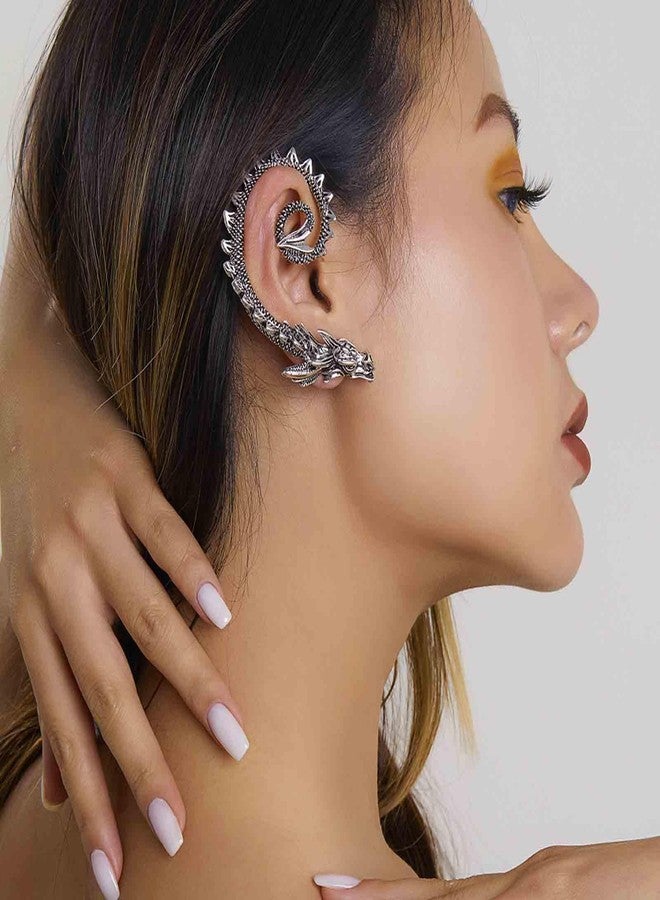 Buildcon Earcuffs Earrings for Women, Dragon Ear Cuff Earrings Stylish Gothic Punk Wrap Earrings, Unique Dragon Earring for Women, Wedding Parties, 3.8 * 6.2cm - Image 2